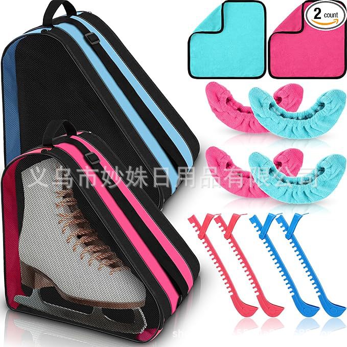 Cross-border new ice skate protection 4-piece skate bag towel wheel ice skate set figure skating winter supply