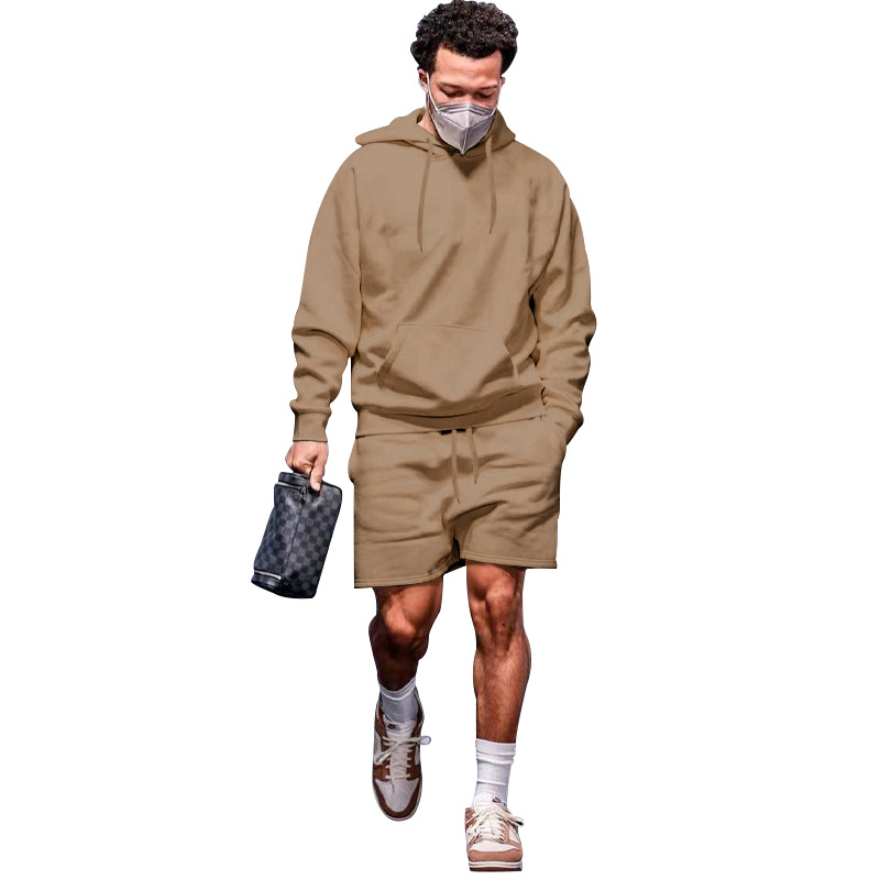 Transfronterizo 2023 Amazon Otoño e Invierno nuevos hombres sueltos traje con capucha casual todo-juego fleece forrado pareja traje hombres