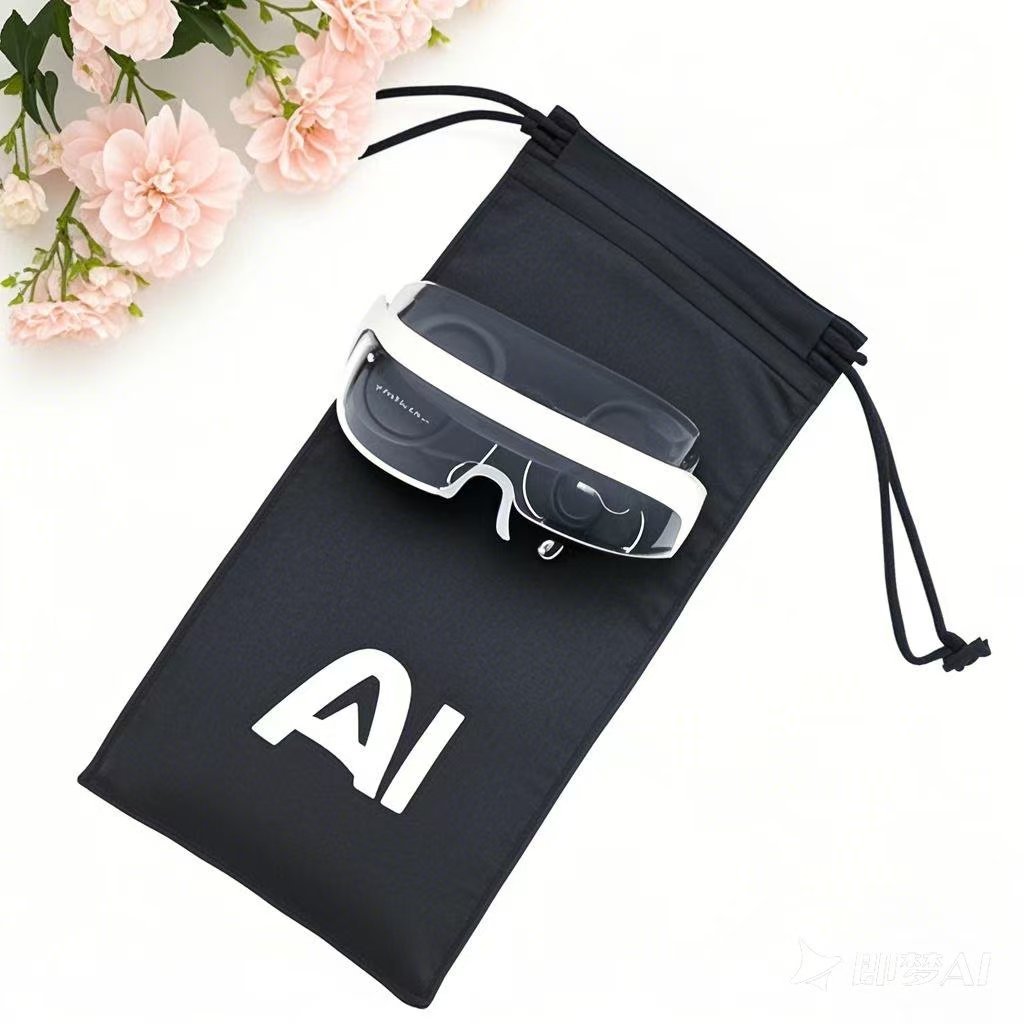 AI眼镜袋太阳镜墨镜涤纶收纳袋防尘防刮花可印logo束口袋可收纳