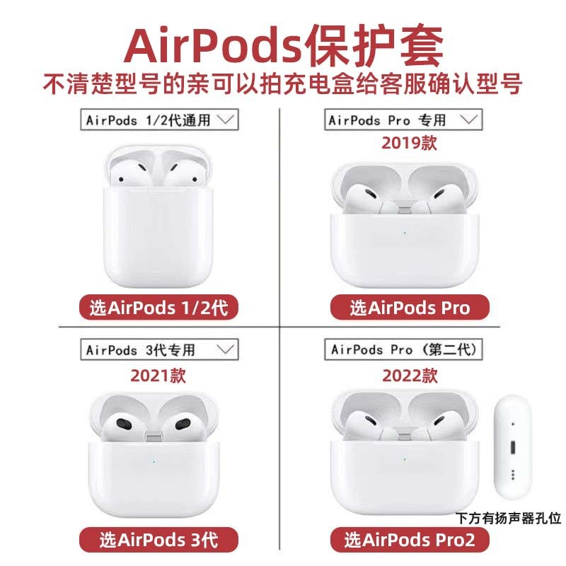 Insspro Menú Conejo Airpod Cover 1 / 2 generación Zhongchuangl Apple 3 con cadena Amazon
