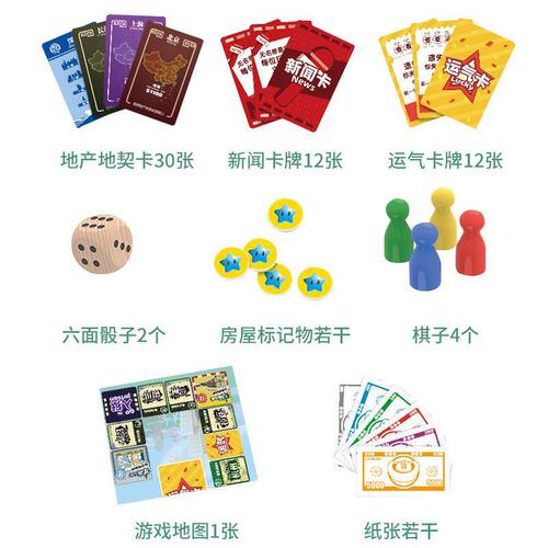 Property and Antique Tycoon Dual-Player Board Game Crazy Monopoly Stronghold Chess Parent-Child Brain-Teasing Toy Game