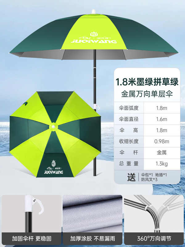 2025新款钓鱼伞户外专用拐杖大钓伞防暴雨加厚防晒防雨垂钓遮阳伞|undefined