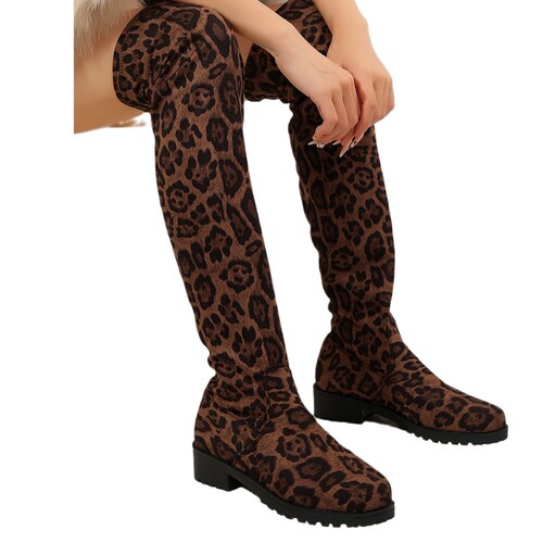 New style over-the-knee women's European and American round-head fashion boots, large size long knight boots, platform sole shoes