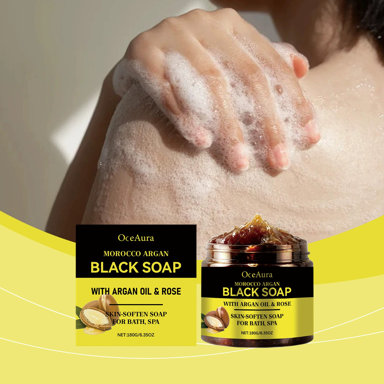 OCEAURA Мыло для чистки ванны для дома, ежедневное использование, очищающее, отшелушивающее, для нежных пор, приятное для кожи, мыло для чистки ванны