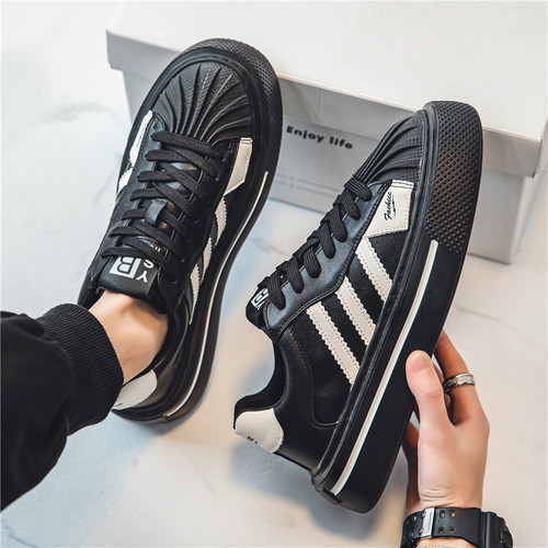 Men's Autumn Versatile Casual Conch Toe Board Shoes with Vans-like Style, Viral High-end Aesthetic, McQueen-inspired Sporty and Trendy Shoes