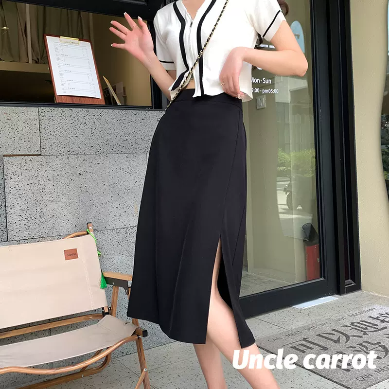 设计感半身裙女开衩包臀裙小个子夏2025年新款高腰高级感气质淑女