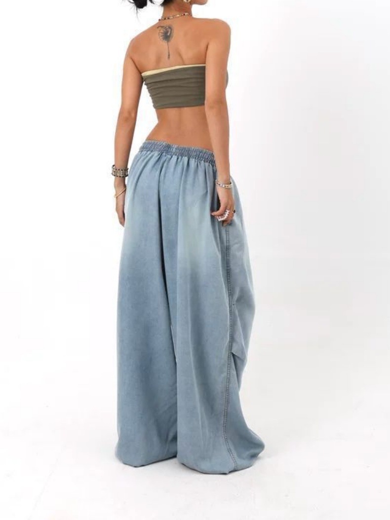 Cross-Border European And Versatile Jeans For Women 2025 American Retro High Street Wide-Leg Loose Long Pants Trendy Ins_ecoleips.com