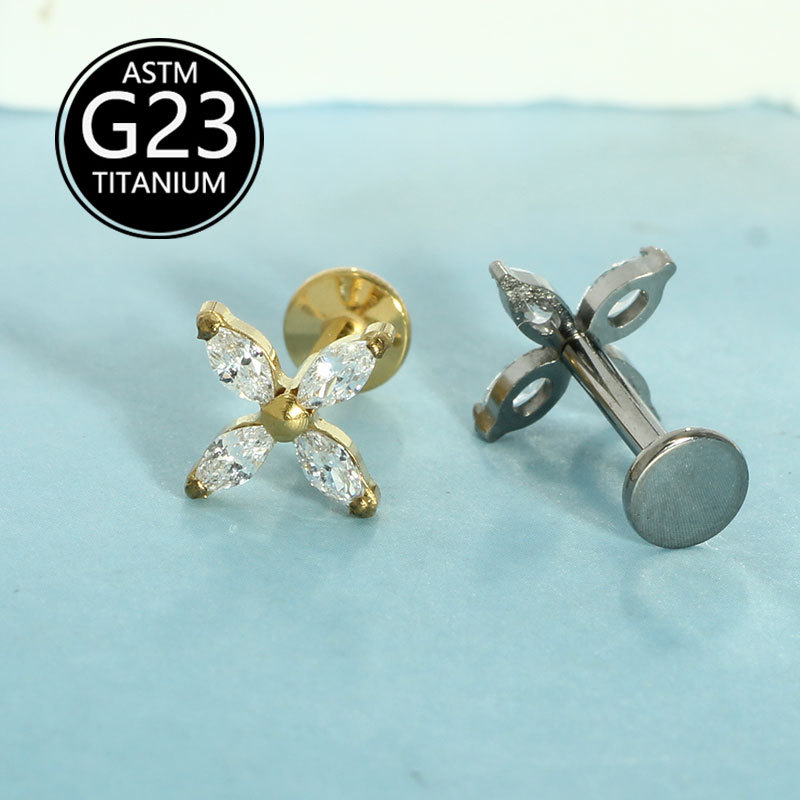 Labret piercing jewelry detail image