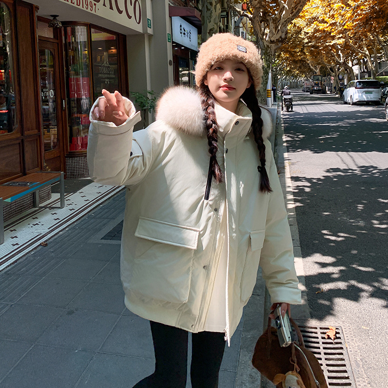 2024 invierno nuevo estilo coreano de algodón de cuello grande chaqueta de algodón de estudiantes suelta chaqueta de algodón largo chaqueta de pan image 3
