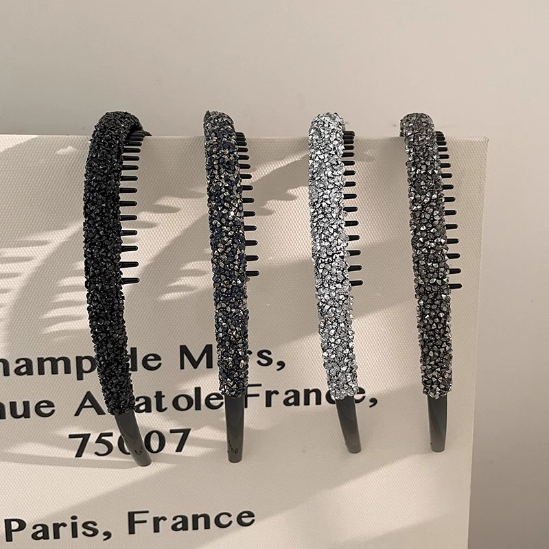 Perforación con dientes antideslizantes, banda de cabello para lavar la cara, pestañas, banda de cabello para el cabello, banda de cabello para la red roja, banda de cabello de alta calidad, perforación de agua brillante, banda de mujer