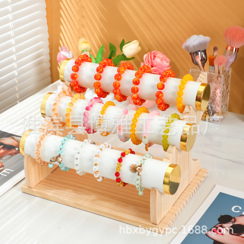 Fabricante de pulseras de madera sólida venta directa relojes de pulseras accesorios de joyería de hierro forjado estante de exhibición