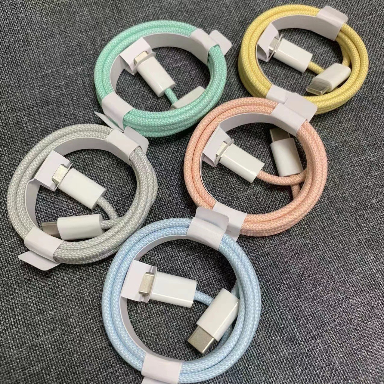 Aplicable a iPhone15 cable trenzado color doble tipo-c cable de carga de alimentación 35W carga rápida Apple 15 cable C- C de carga