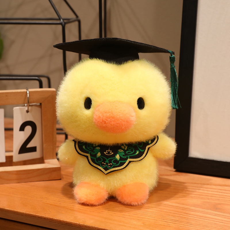 Cute Dr. Pato muñecas juguetes de peluche muñecas de tela muñecas estudiantes regalos de graduación con logotipo