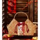 Bamboo empty hand basket + red silk satin + chinese knot buckle + five blessings seal, about 31x15.5x31cm