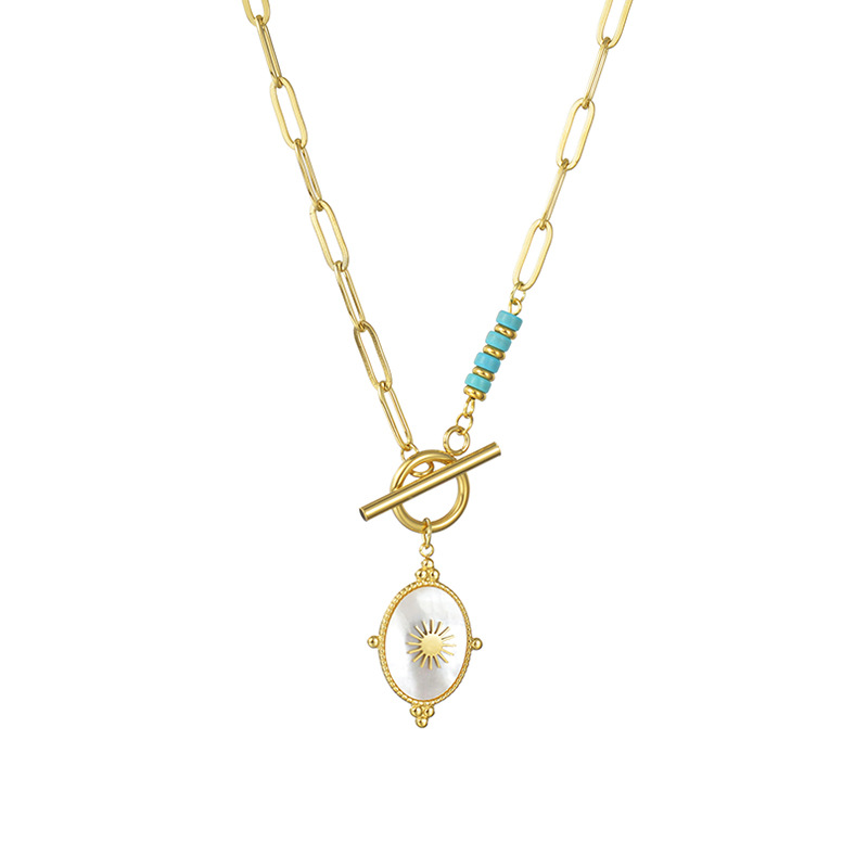 Retro Geometric Stainless Steel Plating Necklace