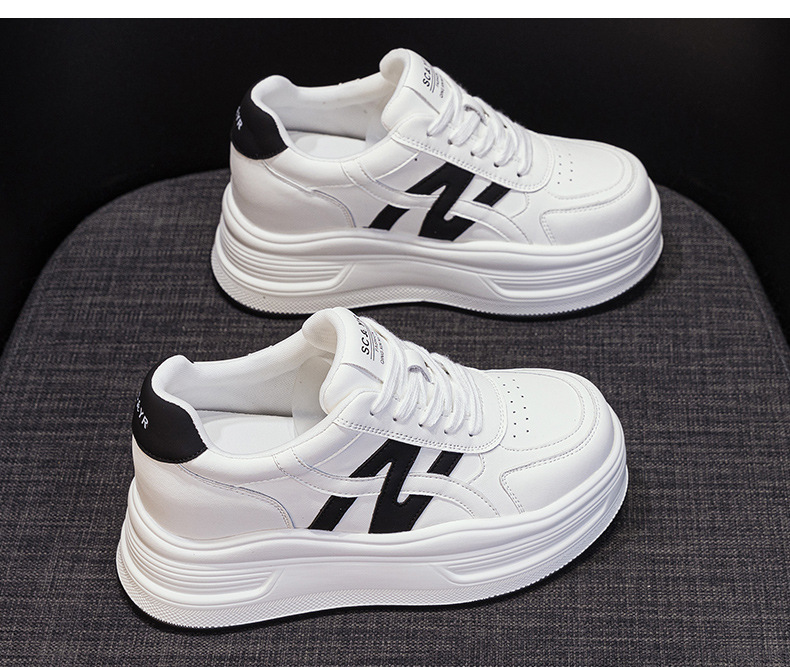 Giày sneaker nữ đế dày tăng chiều cao phong cách thể thao — M2963 màu đen, M2963 màu trắng, M2963 màu đỏ chi tiết 15