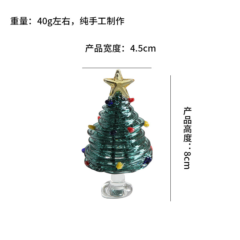 Zibo vidrio gran vista jardín artesanía ornamentos dibujados a mano árbol de Navidad decoración de mesa regalo de cumpleaños de Navidad