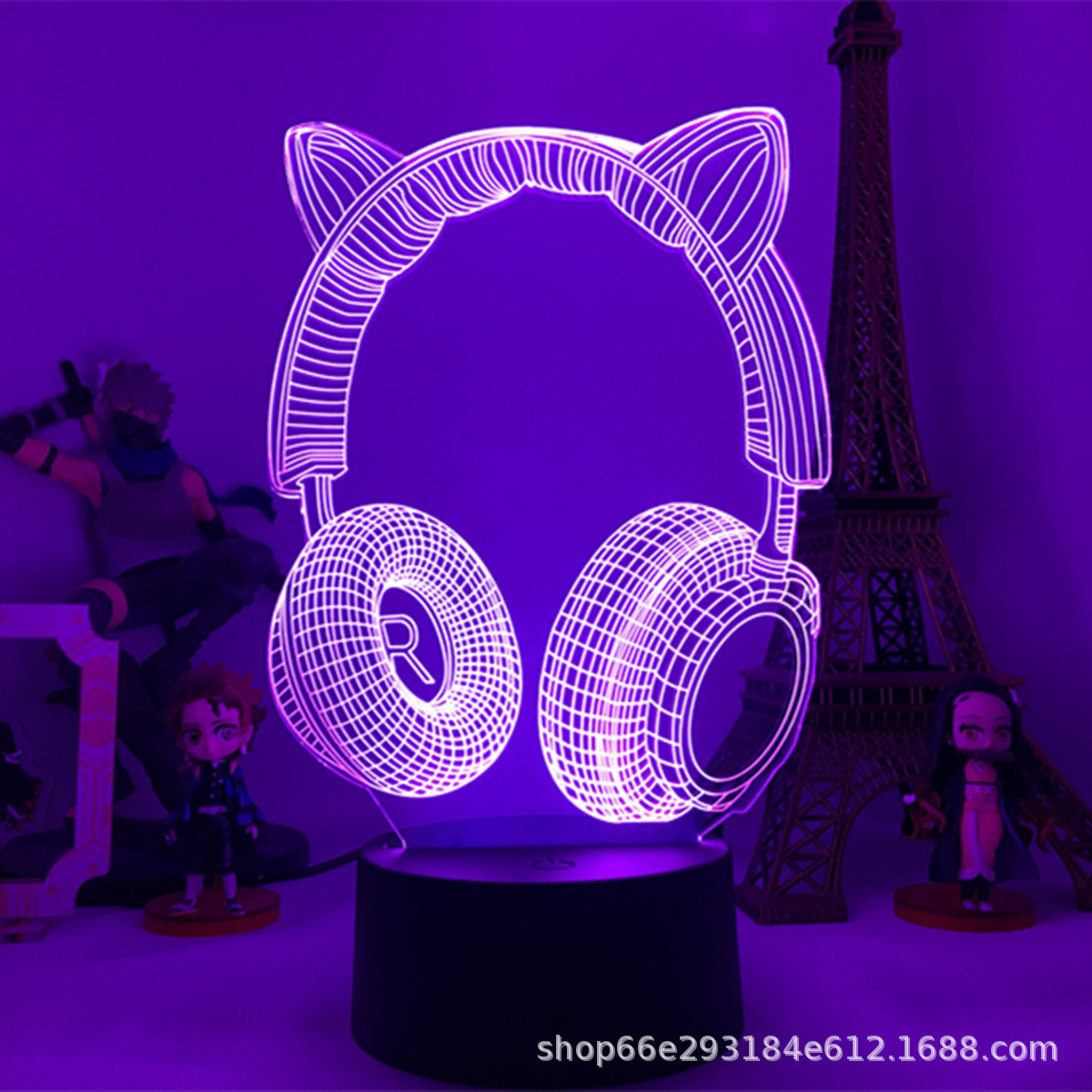 Controlador de juegos PS/Xbox con auriculares 3D, lámpara LED multicolor, acrílico, regalo para exportación