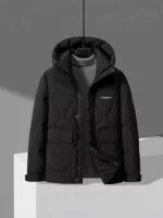 Men’s short hooded down jacket, warm and anti‑static, leisure style, sizes M–4XL