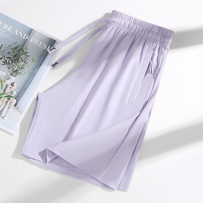 Summer New Style Couple's High-Elastic Ice Silk Quick-Dry Shorts, High-Quality Loose-Fitting Uv Protection Outdoor Lightweight Shorts