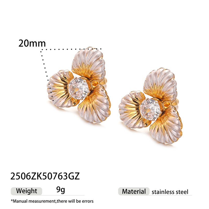 TENA estilo retrógrado francés estilo palacio de acero inoxidable elegante aretes de flores estilo medieval ligero lujo alta sensación de aretes al por mayor