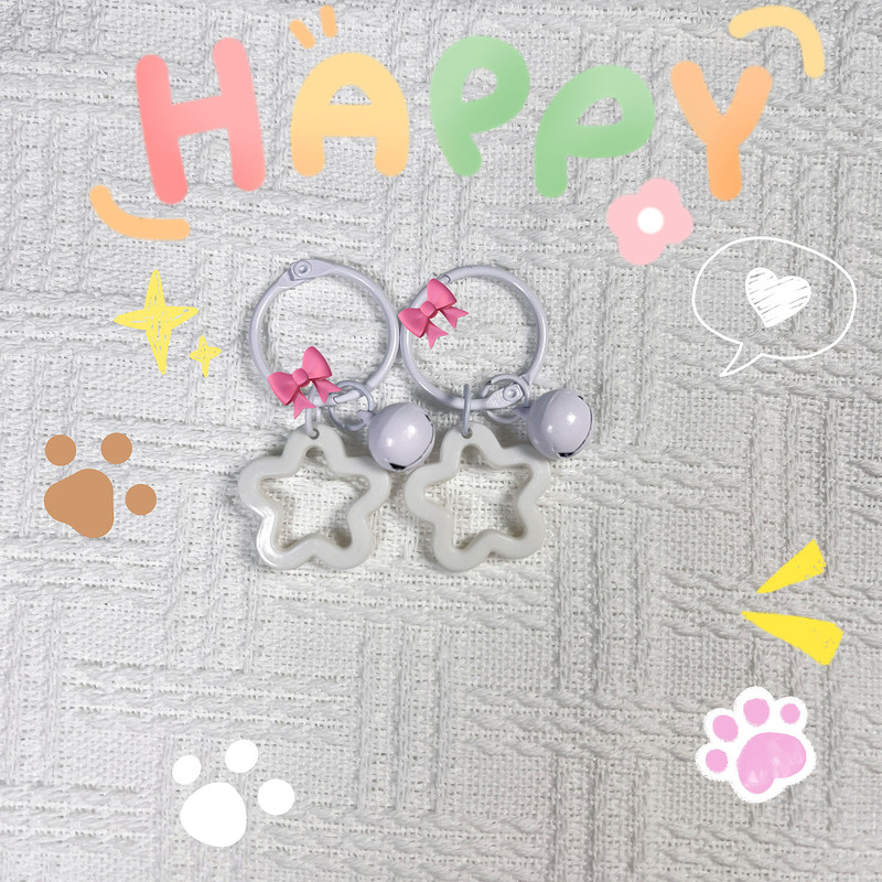 カラフルなアクリルスターキーホルダーリングかわいいベルスタースクールバッグロックバックルペンダントアクセサリーアクセサリー|undefined