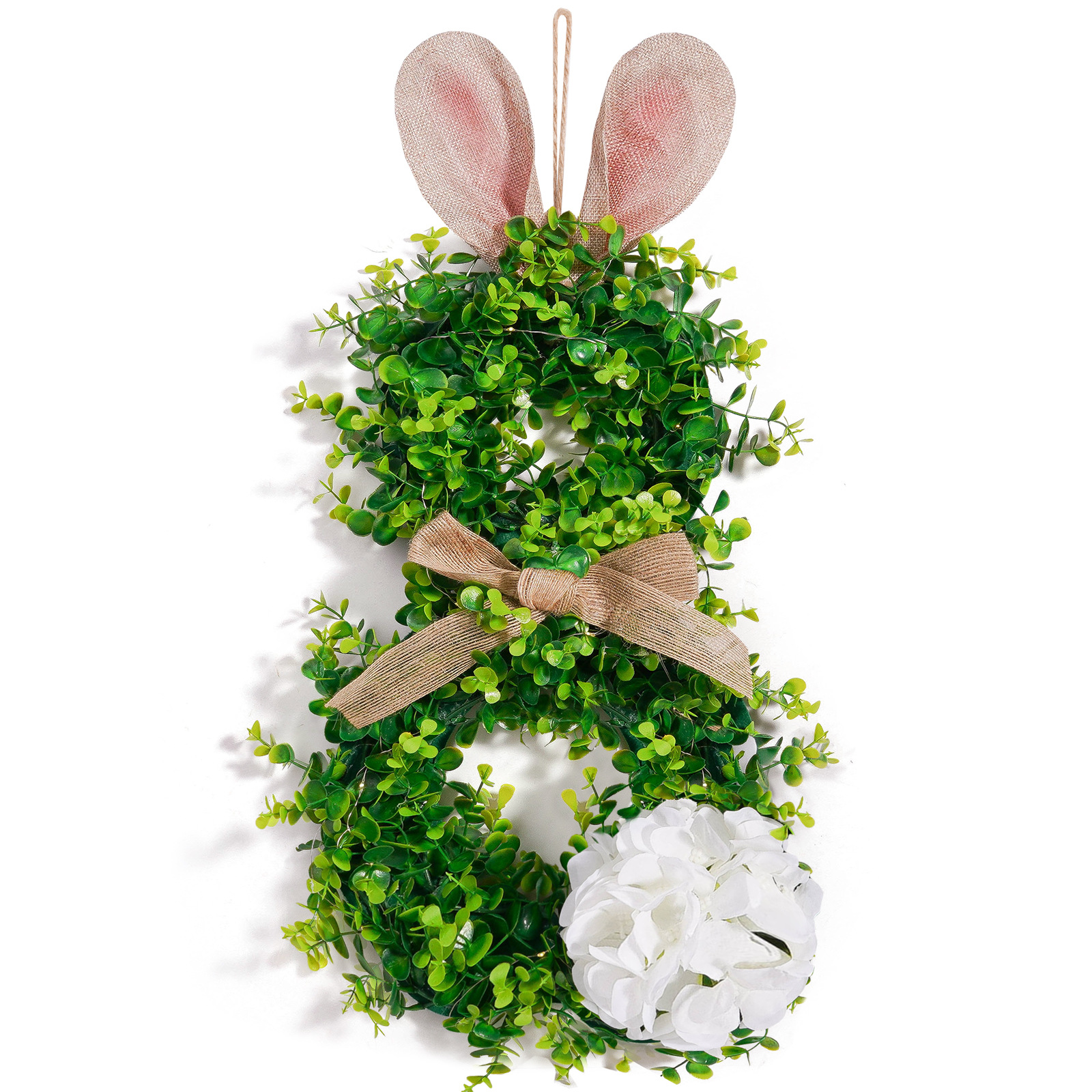 Pascua transfronteriza colgante orejas de conejo iluminantes guirlandas guirlandas con luces orejas de conejo de Pascua decoración guirlandas