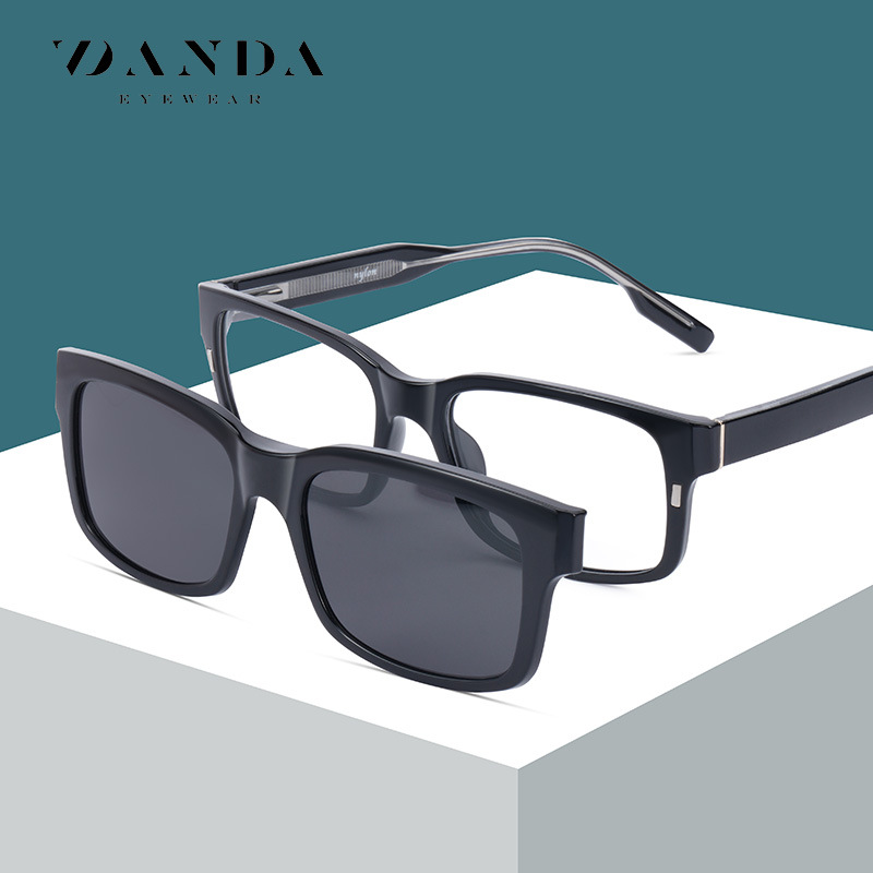 El polarizador magnético de protección solar de moda PZ1010 se puede equipar con gafas anti-luz azul de miopía, gafas de sol de protección solar de calle al aire libre