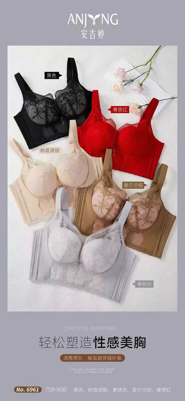 Greeny Luxury Retro Palace-Style Adjustable Medium-Thick Side-Gathering Bra for Women Cross-Border