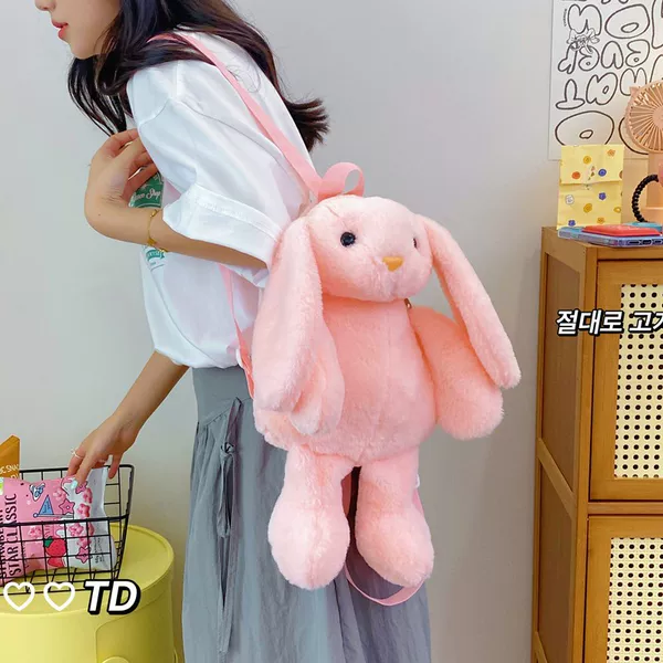 Cartoon Cute Plush Bag Rabbit Doll School Backpack New Daily Korean Style Doll Bag Backpack