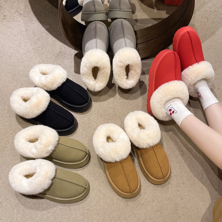 Thick snow boots for men and women in winter plus fleece thickened warm comfort to wear casual woolen shoes large size_voghion.com