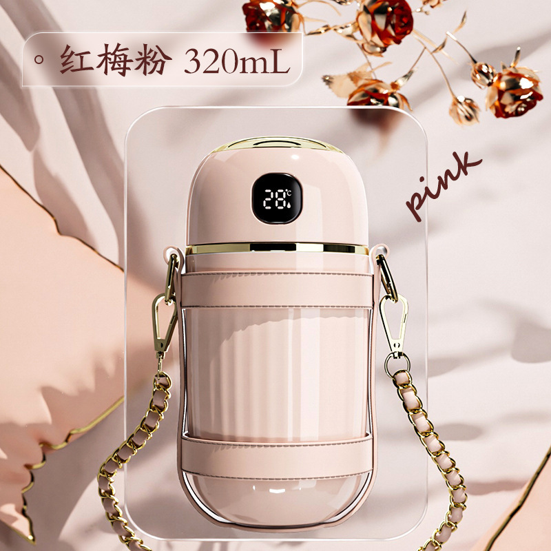 Botella de Agua Inteligente 316 de Alta Gama para Mujer, con Aislamiento, Estilo Mochila, Caja de Regalo, Medición Inteligente de Temperatura, Caja de Regalo