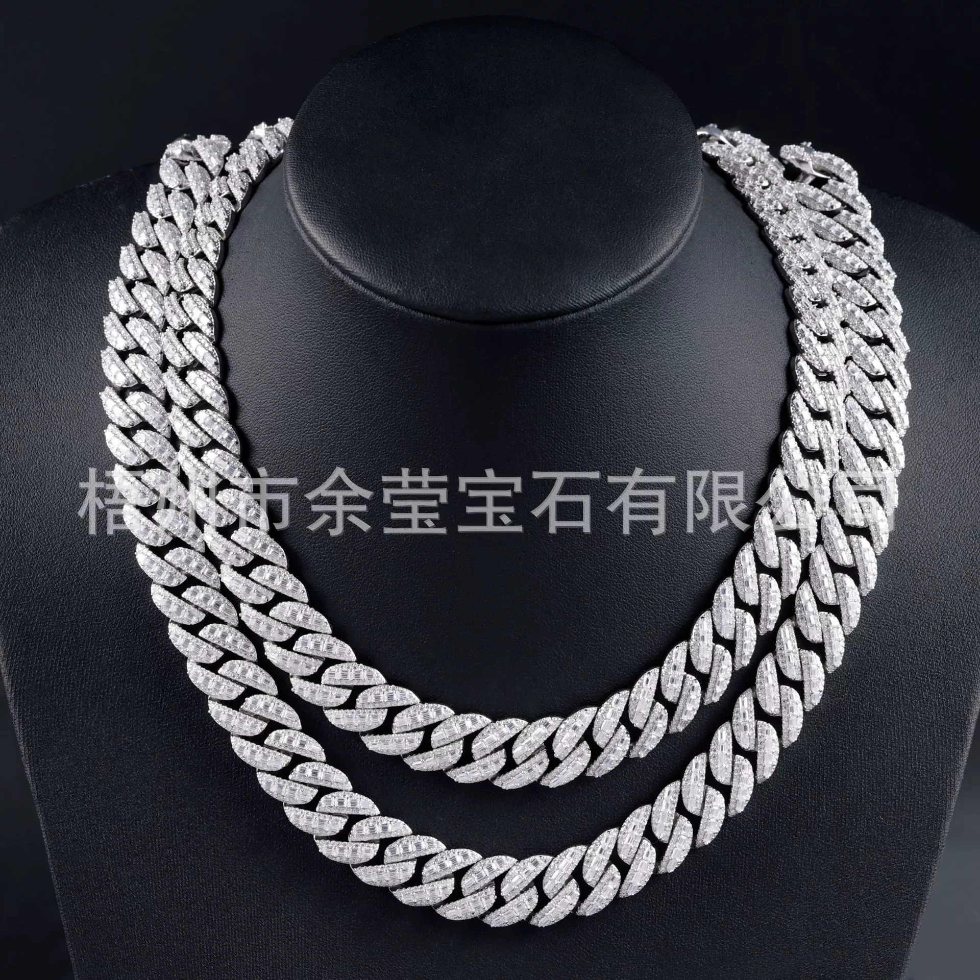 Европейское и американское модное колье из серебра S925 с инкрустацией трапециевидным муассанитом цвета D, 15-20 мм, персонализированное, новое, трендовое.