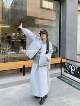 夹棉加厚长袖棉服外套卫衣女冬季新款半身长裙韩系时尚套装潮