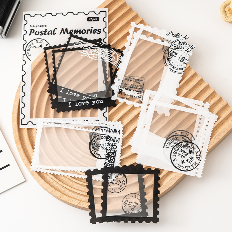 Ins Retro Photo Frame Stamp Sticker Pack Salt-Style Transparent Film Border Journal DIY Scene-Making Collage Decoration Materials Ins Retro Photo Frame Stamp Sticker Pack Salt-Style Transparent Film Border Journal DIY Scene-Making Collage Decoration Materials