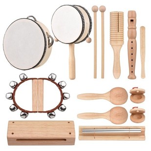 Manufacturer's Ready-Made Orff Percussion Instrument Combination Complete Set of Kindergarten Early Education Center Sand Hammer Triangle Set