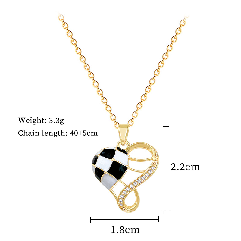 Elegant Houndstooth Diamond Necklace In Titanium Steel For Women_voghion.com