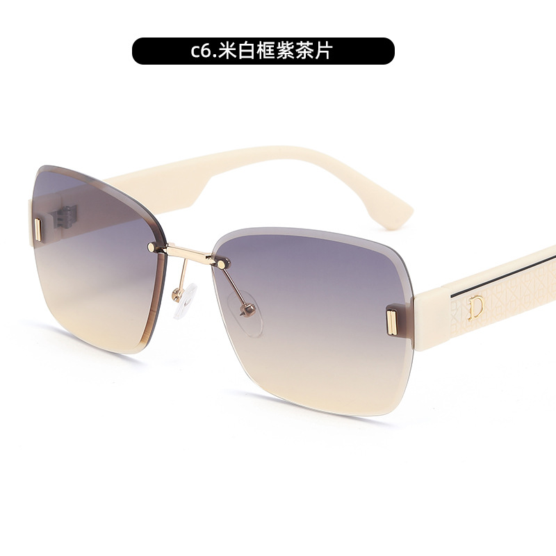 Nuevas gafas de sol de montura grande de moda, letras D, gafas de sombra para exteriores, celebridades de Internet personalizadas, gafas de sol de tiro callejero, transmisión en vivo