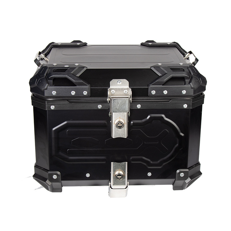 Baja trasera de motocicleta de aleación de aluminio estampado caja trasera negra de gran capacidad impermeable Maverick almacenamiento de automóviles eléctricos