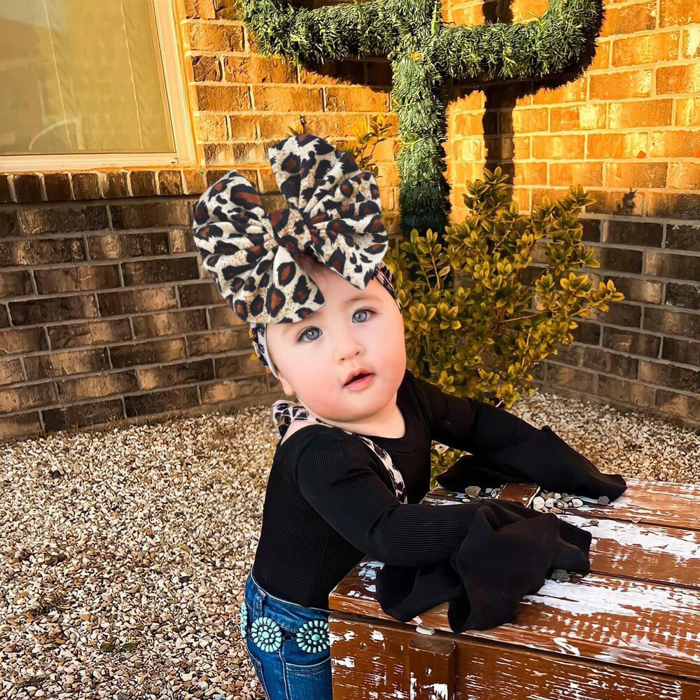 Children Unisex Fashion Leopard Big Bow Baby Hat display picture 2