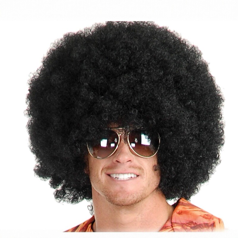 European and American Cross-Border African Wigs Glue-Free Wigs Real Human Hair Anime Cosplay Halloween Party Wigs