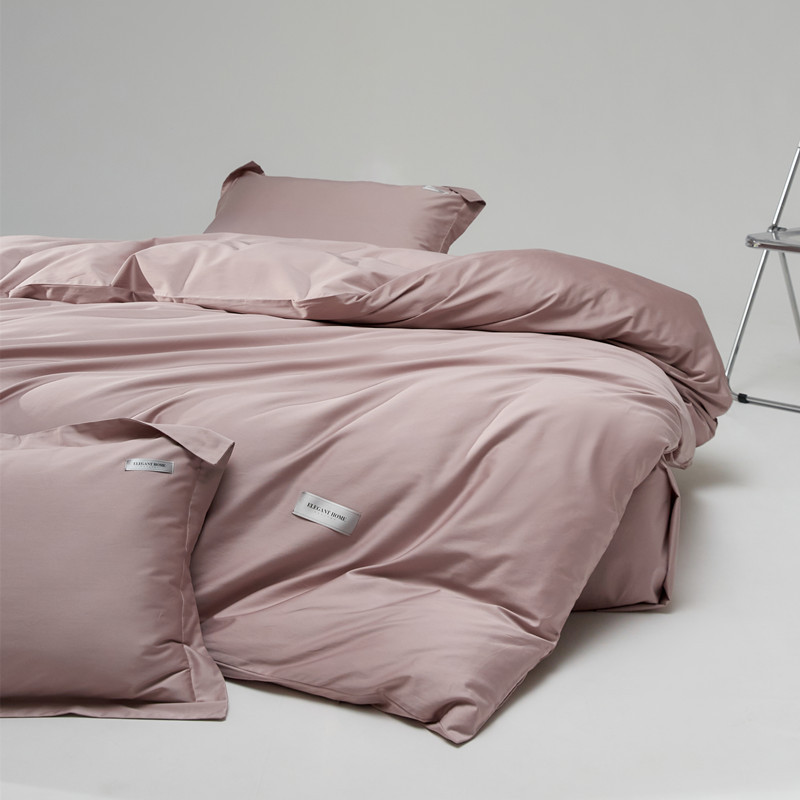 Simple High-End Long-Staple Cotton Satin Four-Piece Set, Pure Cotton Fitted Sheet Style, Spring and Summer Bedding Three-Piece Set Wholesale