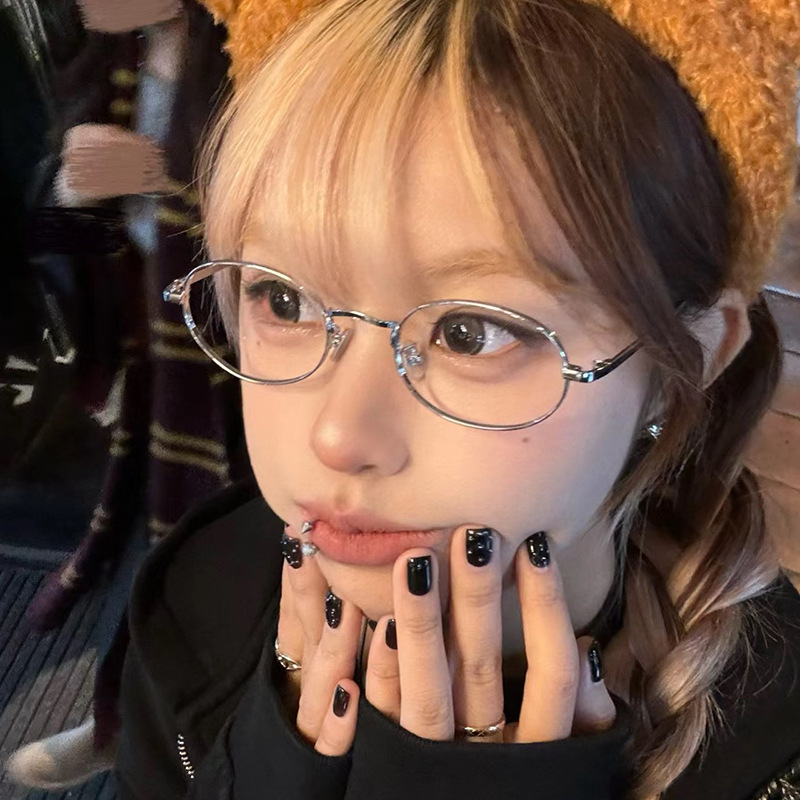 韩版素颜网红椭圆形眼镜女可配度数近视眼镜框日系复古近视镜架潮|undefined