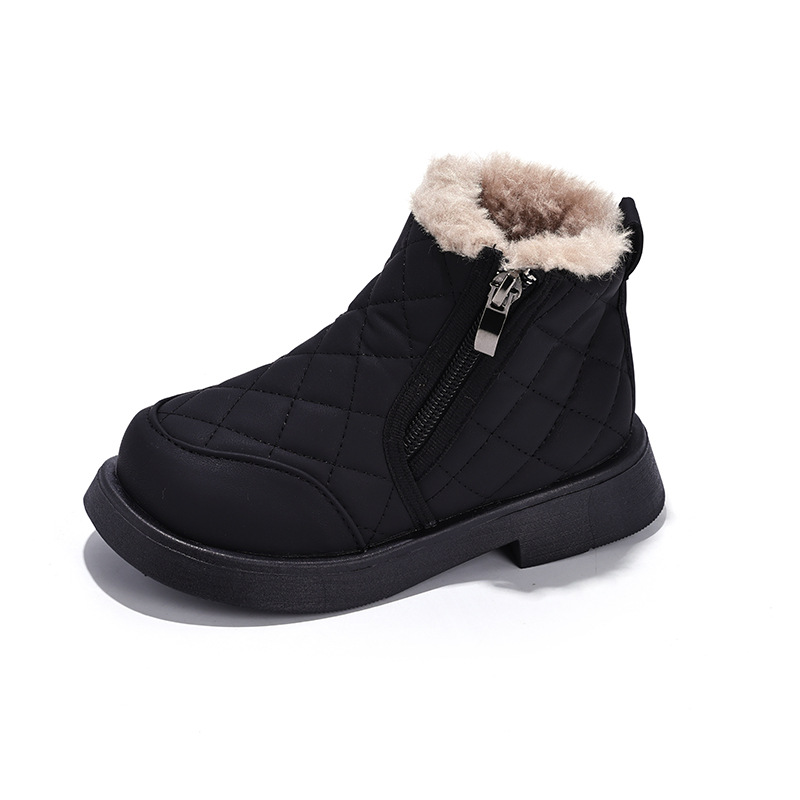Botas de nieve para niñas 2026 invierno nuevo tipo de zapatos de algodón para niños botas Martin botas de bebé botas cortas botas de algodón para niños