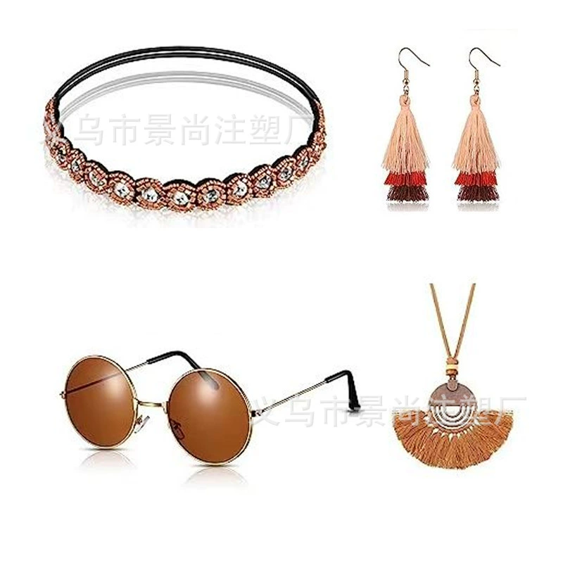 headband, алмазная подвеска с кисточками, ожерелье, комплект, европейский стиль, бохо стиль