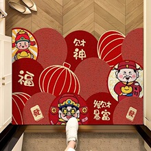 厂家新中式入户门地垫防滑卡通异形丝圈脚垫换鞋区玄关进门脚垫