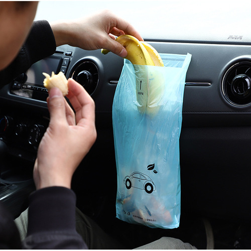 Car garbage bag, in-car adhesive disposable creative car storage, hanging car trash can box, 50 pieces