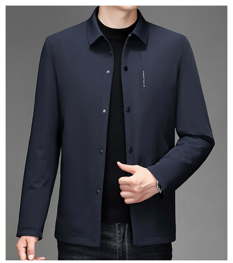 Doudoune chaude et moelleuse à revers pour homme d'âge moyen, nouvelle collection automne et hiver, décontractée, à la mode, vêtements pour hommes_voghion.com