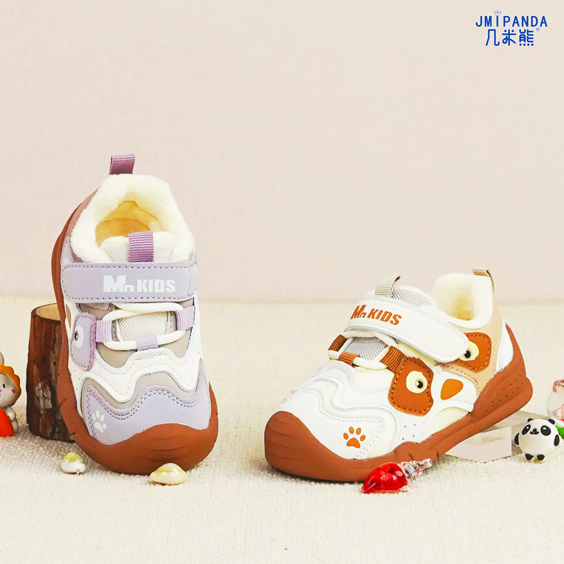 几米熊2025冬季学步鞋男女宝加绒防滑棉鞋软底舒适保暖儿童婴儿鞋