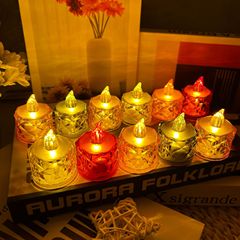 電子キャンドルLED模擬キャンドルライトクリスマスデコレーション小型ローズキャンドルバレンタインデー雰囲気装飾ライト